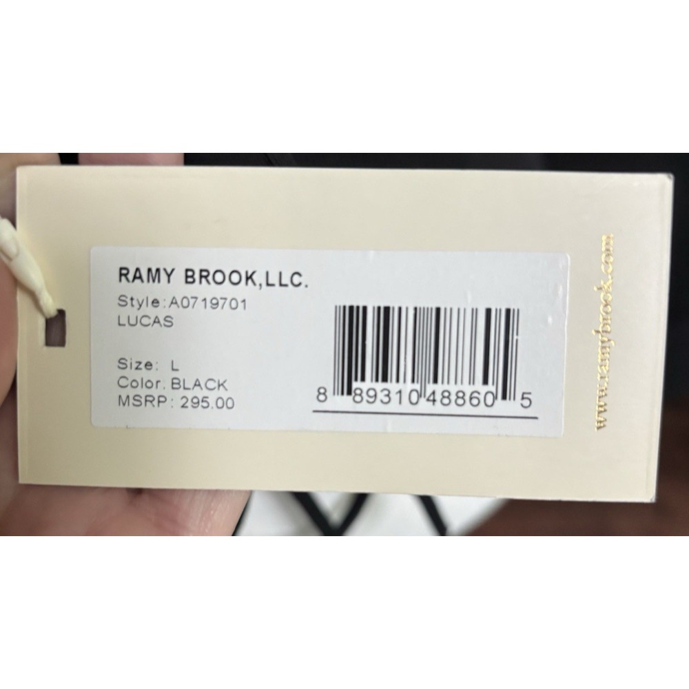 NWT Womens Ramy Brook Black Lucas Open Back‎ Lace-Up Knit Sweater Large - Picture 4 of 16